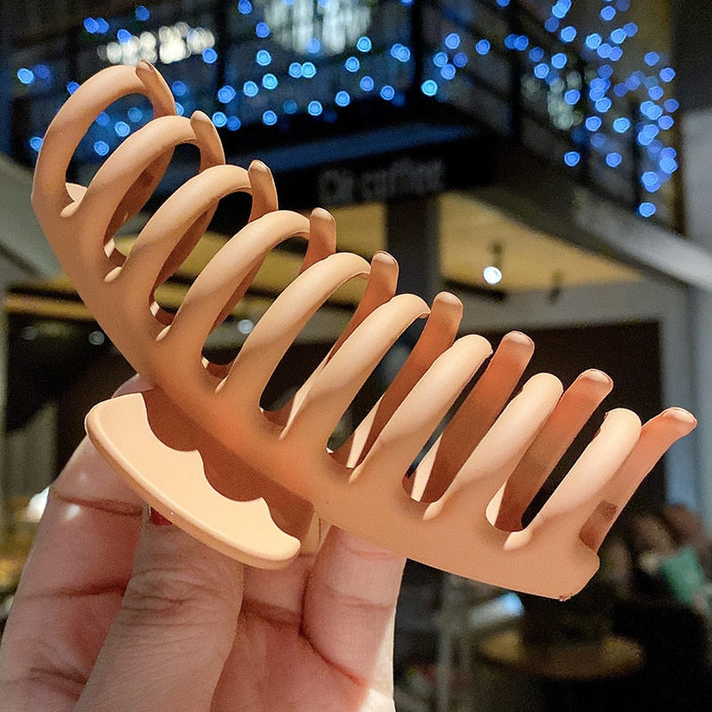 Fashion Metal Hair Claw For Women Gold Silver Color Cross Crab Hair Clip Korean Elegant Geometric Hairpin Girl Hair Accessories